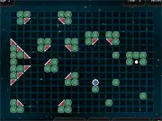 Traverse online puzzle game screenshot, navigating a block through a geometric maze, free logic game