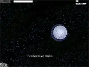 Whipix online game screenshot, free arcade game defending the moon from asteroids