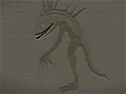 Dungeon Escape puzzle game online, view of a dark tomb or crypt, character solving a mystery and avoiding monsters, play free on PlayArcadeHub