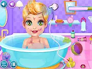 Baby Samy Spa Salon free online baby care game where you bath and feed a baby