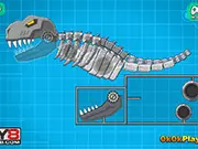 Toy War Robot Mexico Rex gameplay; fully assembled robot dinosaur ready for battle with mechanical parts and a green/red color scheme