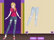 Hot Summer Dress Up online game, featuring a girl in a stylish bikini and hat at the beach