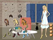 Lady Black Cat Dress Up free online game, featuring a stylish woman with a black cat on her shoulder