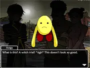 Screenshot from Xolga and Mr. Toko - Episode 4 showing the characters in a fantasy kingdom setting, investigating a crime scene