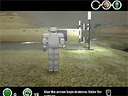 Gameplay screenshot of Thorenzitha 2, showing the main character in an environment, aiming a weapon at a bug