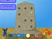 The Desert Obelisk free online puzzle game screenshot showing various items in a desert scene that need to be clicked in a sequence to grow