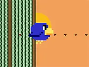 A Bird's Love online game screenshot showing a small bird flying through the sky to collect a heart
