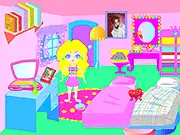 The free online game Teenage Bedroom Makeover 2 showing a beautifully decorated teenage girl's room with a new bed and stylish storage