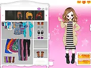 Autumn Ginkgo Dressup game screenshot showing a female avatar wearing a stylish knitted sweater and a long skirt, standing in a golden ginkgo forest