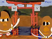 Pota-do online game screenshot showing two combatants preparing for a timed strike