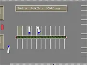 Gameplay image of a large Big Rig Truck being parked in a designated yellow spot at a truck stop, emphasizing the parking challenge