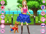 Play My Cute Pet Dress Up free online, fashion game styling a girl and her cute faithful companion for a park walk