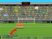 Flash Gol game screenshot showing a soccer player preparing for a free kick