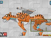 Toy War Robot Rampage Smilodon game image showing a large, assembled blue and silver robot in the shape of a Smilodon saber-toothed cat