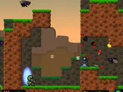 Defence of the Portal 2 gameplay screenshot showing pixel art towers defending a magical portal against waves of oncoming enemies