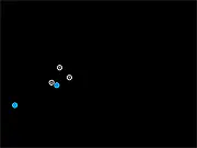 Dodge Balls online game screenshot – a player character avoiding multiple red and blue balls in a confined arena