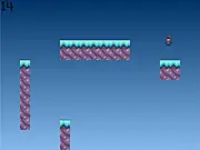 Ice Jumper free online arcade game, challenging platformer with 15 lives, minimalist high score game on PlayArcadeHub