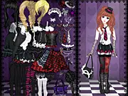 Playing Gosuloli free online dress-up game styling a character in Gothic Lolita fashion