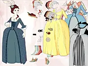 18th century dress up game screenshot, free online baroque fashion game for girls