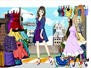 Nearly Summer Dressup game featuring a girl in a bright, colorful dress and sunglasses, ready for summer
