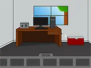 Nathan's Escape: The Office free online game screenshot, point-and-click escape room puzzle, searching for clues in an office