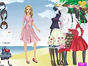 Beach Angel Dressup free online fashion game screenshot showing various summer clothes and accessories