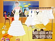 Wedding Dress Shop online game screenshot showing a bride choosing a white gown and veil