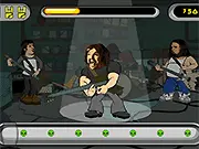Play Battle of Rock Gods free online guitar game, showing key prompts for a rock solo performance.