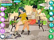 Bench Friends free online girls dress up and fashion game screenshot