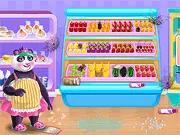 Panda Supermarket Manager game screenshot, free online animal business simulation, play supermarket management game
