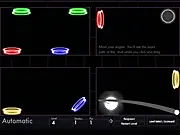 Warp Shot online game screenshot, ball launching through a portal towards a goal, free physics puzzle game on PlayArcadeHub