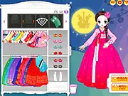 Mid-Autumn Full Moon Night free online dress up game featuring Hanbok traditional Korean clothing