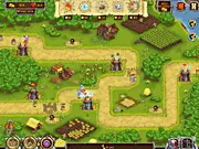 Brave Heads Tower Defense Game – Screenshot of towers defending a castle against waves of Evil Heads enemies