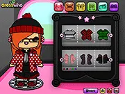 Cute Emo Dress Up! free online fashion game, player dressing up an emo dollie with accessories and graphic tees, style game on PlayArcadeHub