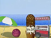 X Cream Maker online game screenshot, catching falling cream and ice cream ingredients, free summer game on PlayArcadeHub