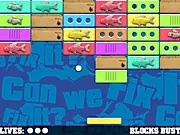 Bob's Breeze Block Buster online game, paddle and ball breaking colored blocks, free arcade game on PlayArcadeHub