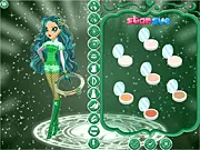 Lolirock Lyna Dress Up free game screenshot, playing as a princess stylist, choosing clothes and hairstyle for the magical girl hero Lyna