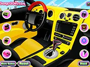 Screenshot of Design My Jeep game showing a customized pink and patterned off-road vehicle.