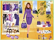 Screenshot of Fantastic Violet Dressup game featuring a girl in a beautiful purple gown and accessories