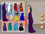 Screenshot of Fashion Pictorial game showing a stylish model posing in a beautiful outfit for a photoshoot