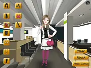 Screenshot of Help Desk Girl Dressup game showing a girl in a neat, professional business casual outfit
