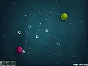 Uniwords game screenshot – spacecraft collecting letters using planetary gravity
