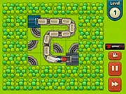 Play Railway Panic free online game, connect train stations, timed rail-building puzzle