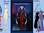 Sailor Moon Villains Dress Up game screenshot, customizing an anime antagonist's outfit, free online fashion game