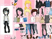 Majeexxe Dress Up game screenshot showing a trendy, young female character ready to be styled for a night out with various fashion items to choose from