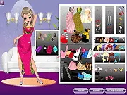 Sandy at the Club Dressup free online game screenshot, girl choosing dress for night out