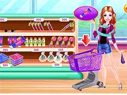 Mall Shopping With My Girl game screenshot, girl holding shopping bags after buying clothes and beauty spa items