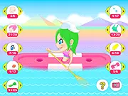 Play Boating Girls Dress Up free online game, showing girls in sporty rowing and nautical competition attire.