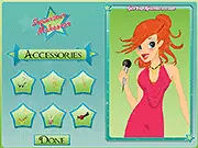 Superstar Makeover game screenshot, celebrity girl with glamorous hair, makeup, and dress-up outfit
