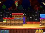 Screenshot of Circus Level Pack game showing various physics objects like a ball, see-saw, and cannon set up to create a chain reaction